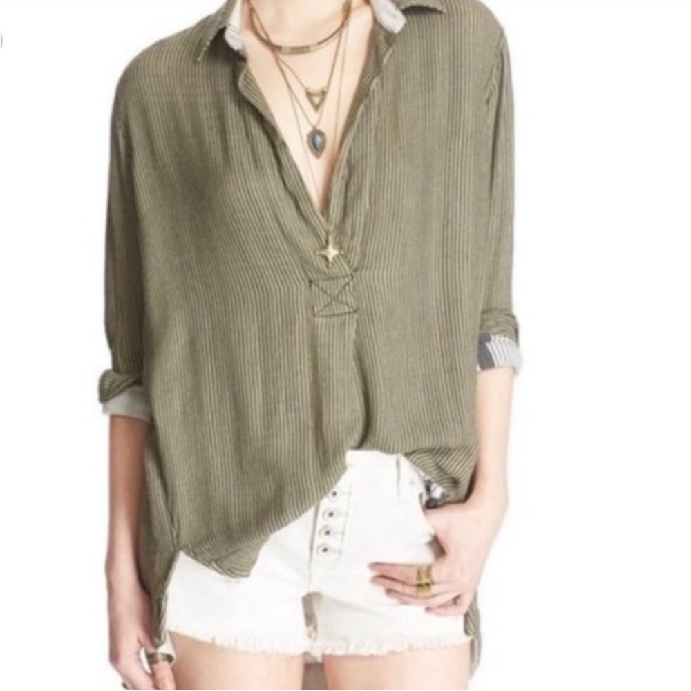 Free People On The Road Stripe Tunic Shirt